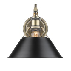 Orwell Wall Sconce in Aged Brass & Black by Golden Lighting