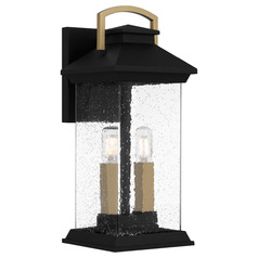 Quoizel Lighting Henderson Earth Black & Gold Accents Outdoor Wall Light