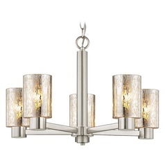 Mercury Glass Chandelier Satin Nickel