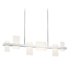 Pannello 44-Inch Linear LED Chandelier in Chrome by Eurofase Lighting