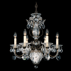Schonbek Worldwide Lighting Bagatelle Etruscan Gold Chandeliers with Center Bowl