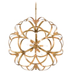 Sappho Chandelier in New Gold Leaf by Currey & Company