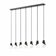 Z-Lite Aimie Matte Black Multi-Light Pendant with Conical Shade