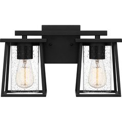 Lodge Bathroom Light in Matte Black by Quoizel Lighting
