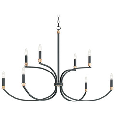 Maxim Lighting Charlton Black & Antique Brass Chandelier