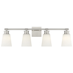31-Inch Bathroom Light in Brushed Nickel by Meridian