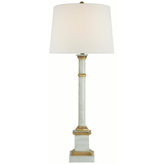 Visual Comfort Signature Collection Sjosephine Light Blue Table Lamp with Drum Shade