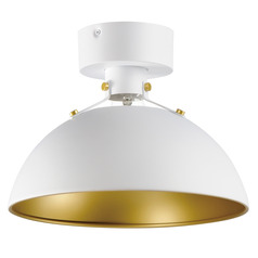 Maxim Lighting Dawn White & Satin Brass Semi-Flushmount Light