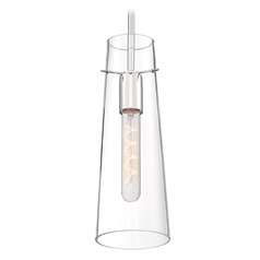 Alondra Polished Nickel Pendant with Conical Shade by Satco Lighting