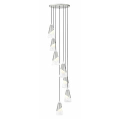 Z-Lite Aimie Brushed Nickel Multi-Light Pendant with Conical Shade