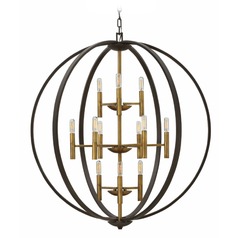 Euclid 36-Inch Pendant in Spanish Bronze & Brass by Hinkley Lighting