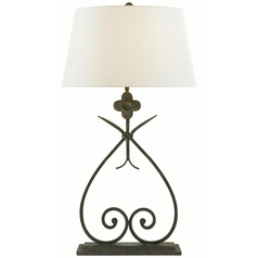Visual Comfort Signature Collection Harper Natural Rusted Iron Table Lamp with Empire Shade