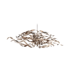 Graffiti Silver Leaf & Stainless Steel Linear Light by Corbett Lighting