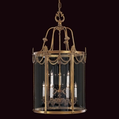 Pendant with Clear Glass in Dor Gold by Metropolitan Lighting