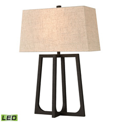 Elk Lighting Colony Bronze LED Table Lamp with Rectangle Shade