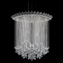 Schonbek Worldwide Lighting Trilliane Strands Polished Stainless Steel Pendant Light