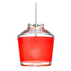 Besa Lighting Pica Satin Nickel LED Mini-Pendant Light with Urn Shade