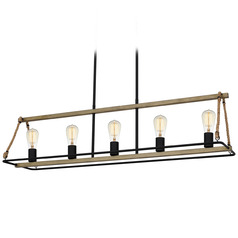 Quoizel Lighting Oak Park Matte Black Island Light
