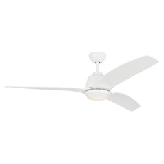Visual Comfort Fan Collection Avila Coastal 60 LED Matte White LED Ceiling Fan with Light