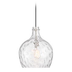 Meridian Brushed Nickel Pendant Light with Bowl / Dome Shade
