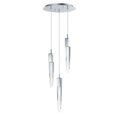 Quartz 3-Light LED Pendant in Polished Chrome by ET2 Lighting