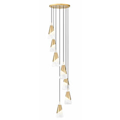 Z-Lite Aimie Modern Gold Multi-Light Pendant with Conical Shade