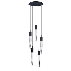 Quartz 5-Light LED Pendant in Black by ET2 Lighting