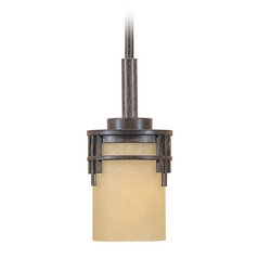 Mini-Pendant Light with Beige / Cream Glass
