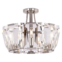 Castle Aurora Polished Nickel Semi-Flush Mount by Metropolitan Lighting