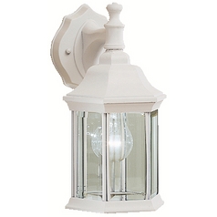 White Outdoor Wall Light with Clear Glass by Kichler Lighting