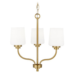 Windom 18-Inch Satin Brass LED Chandelier by Generation Lighting