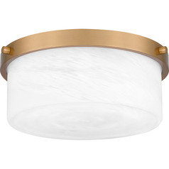 Levine 12-Inch Flush Mount in Aged Brass by Quoizel Lighting