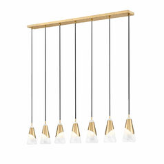 Z-Lite Aimie Modern Gold Multi-Light Pendant with Conical Shade