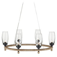 Currey and Company Clarence Mallari Hightider Natural / French Black Chandelier