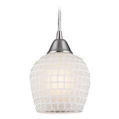 Elk Lighting Fusion Satin Nickel LED Mini-Pendant Light with Bowl / Dome Shade