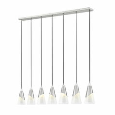 Z-Lite Aimie Brushed Nickel Multi-Light Pendant with Conical Shade