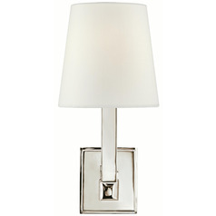 Visual Comfort Signature Collection Chapman & Myers Square Tube Polished Nickel Sconce
