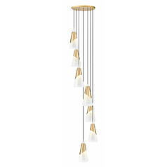 Z-Lite Aimie Modern Gold Multi-Light Pendant with Conical Shade