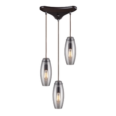 Modern Multi-Light Pendant Light with Clear Glass and 3-Lights