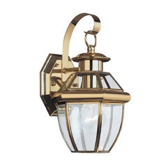 Lancaster 12-Inch Outdoor Wall Light in Polished Brass by Generation Lighting