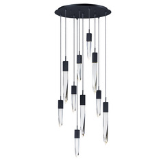 Quartz 10-Light LED Pendant in Black by ET2 Lighting