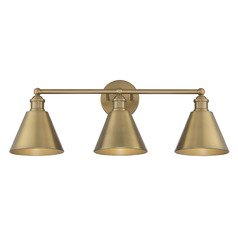 27-Inch Vanity Light in Natural Brass by Meridian