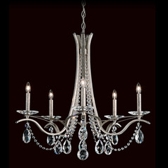 Schonbek Worldwide Lighting Vesca Antique Silver Crystal Chandelier