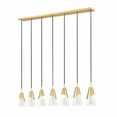 Z-Lite Aimie Modern Gold Multi-Light Pendant with Conical Shade