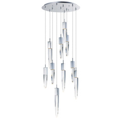 Quartz 10-Light LED Pendant in Polished Chrome by ET2 Lighting