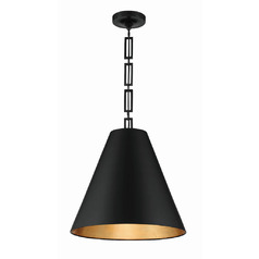 Alston 3-Light Chandelier in Black & Gold by Crystorama Lighting