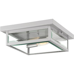 Westover 12-Inch Flush Mount in Stainless Steel by Quoizel Lighting