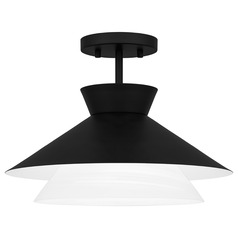 Quoizel Lighting Lionel Matte Black Semi-Flushmount Light