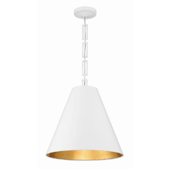 Alston 3-Light Chandelier in White & Gold by Crystorama Lighting