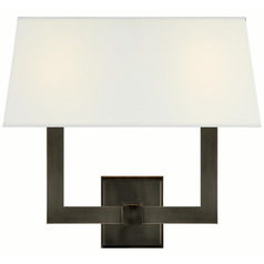 Visual Comfort Signature Collection Chapman & Myers Square Tube Bronze Sconce